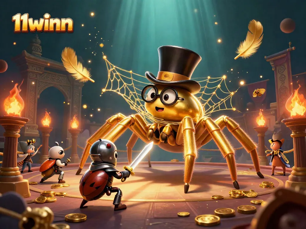 Engage in the thrilling 11winn casino experience with animated characters and vibrant casino elements.